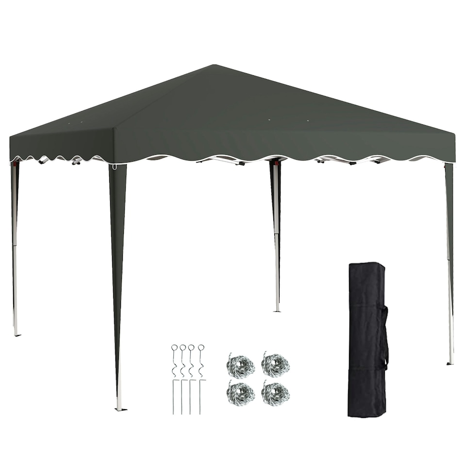 image 1 of Outsunny 3x3(m) Pop Up Gazebo Marquee Tent for Garden w/ Carry Bag Grey