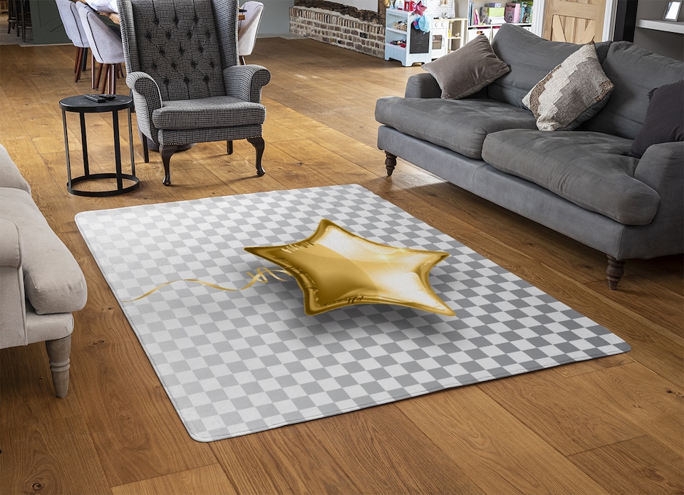 image 1 of Golden Star Balloon Rug | Multi