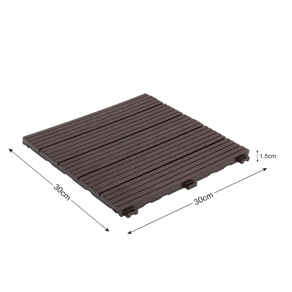 image 1 of Cosmo Garden Patio Cosmopolitan Decking Tiles - Brown | Brown | Pack of 10