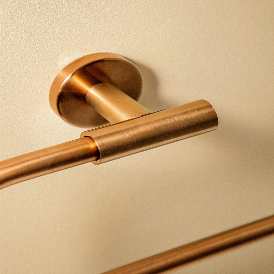 image 1 of Cosmic Wall Mounted Towel Rail with Chrome Finish Silver for Bathroom 23 cm