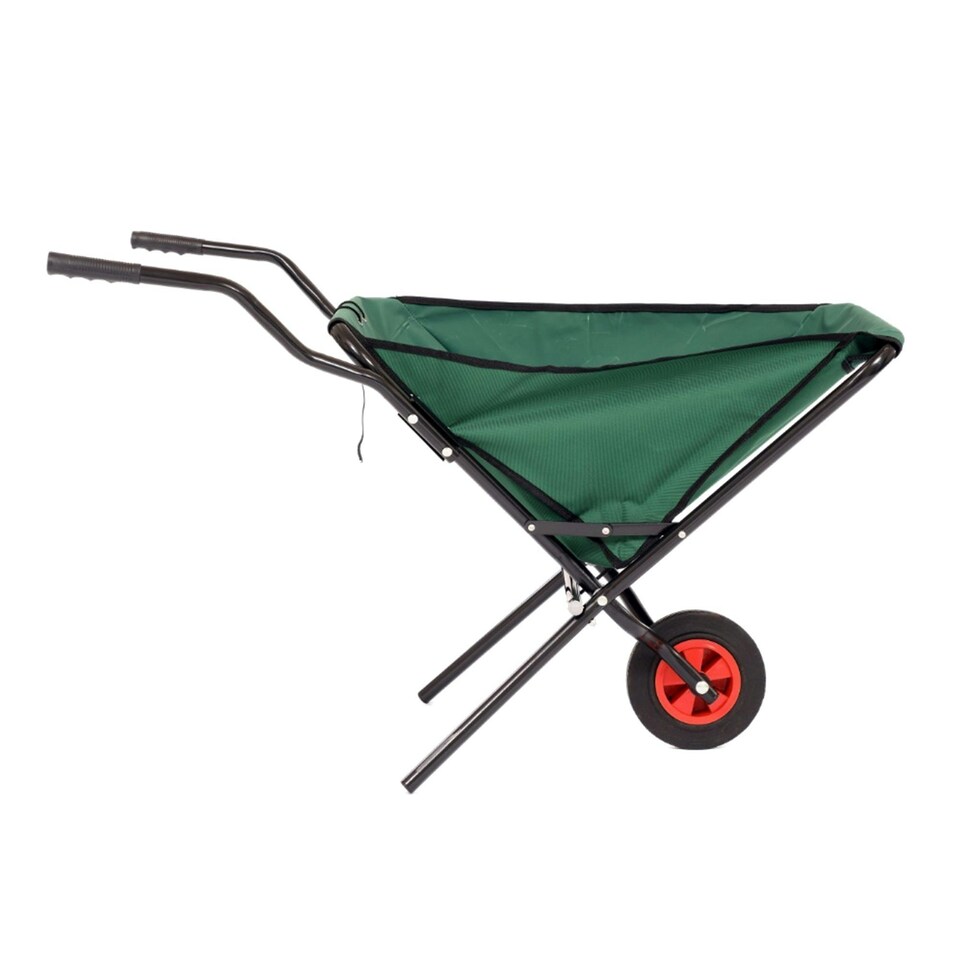 image 1 of Oypla Lightweight Folding Garden Wheelbarrow Foldable Wheel Barrow