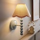 image 2 of ValueLights Bobbin Blue Wall Light with Pink Scallop Shade | Blue