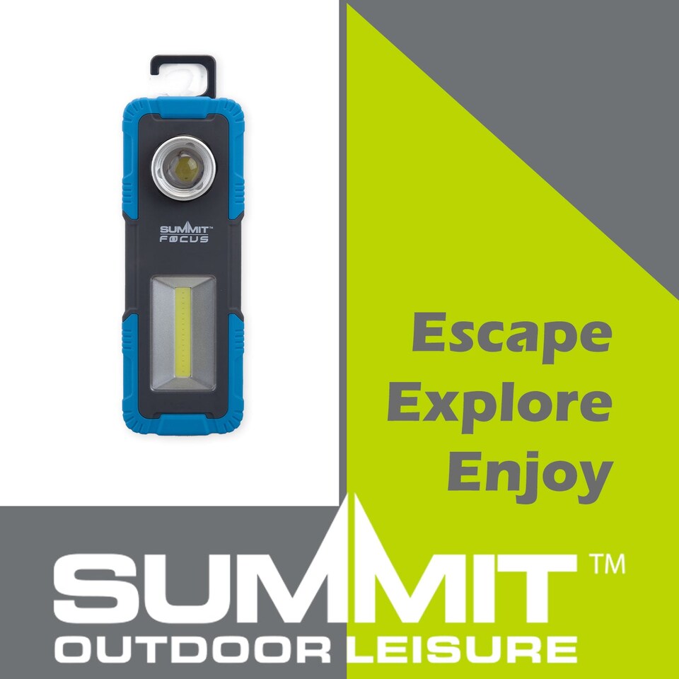 image 1 of PMS Duel Torch Light 1W/3W USB Rechargeable with Magnetic Base - Black/Blue