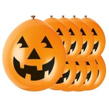 Halloween Pumpkin Latex Balloons 23cm / 9 in - Pack of 10