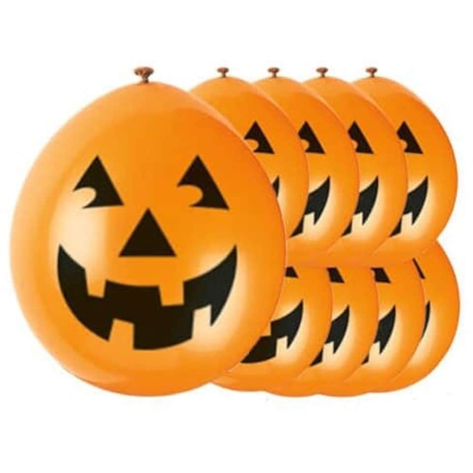 Halloween Pumpkin Latex Balloons 23cm / 9 in - Pack of 10