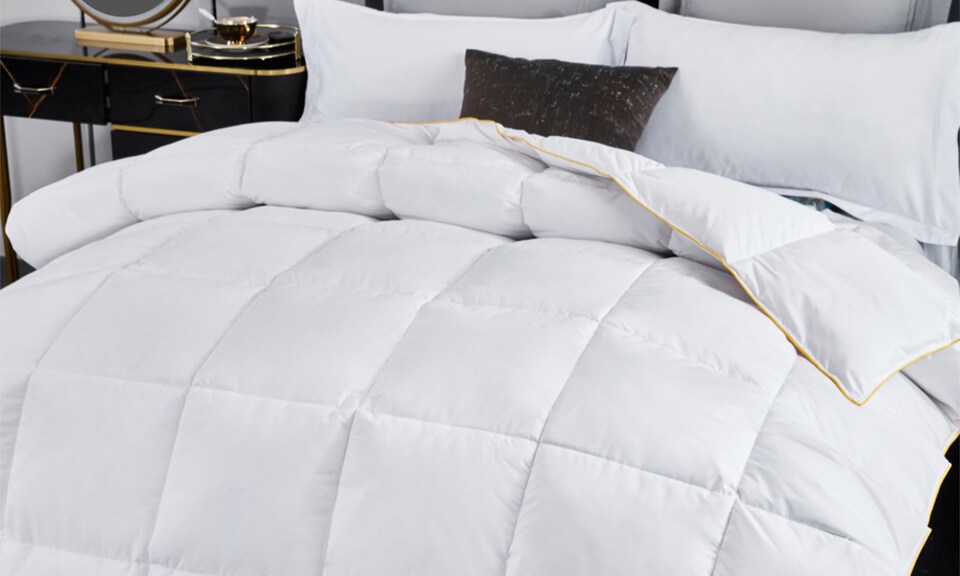 image 1 of Ezysleep 13.5tog Premium Goose Feather and Down Duvet  - High-Quality Filling | White | White