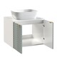 image 8 of Bathroom Vanity Unit 600mm Wall Cabinet Floating Ribbed Fluted Door Green Cara