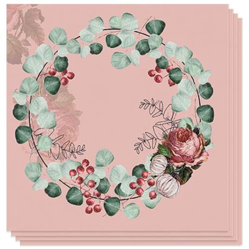 Wreath of Eucalyptus Christmas Premium Decoupage Luncheon Napkins 3 Ply 33cm - Pack of 20