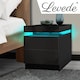 image 9 of Levede 2 Drawer Bedside Table High Gloss RGB LED Nightstand Cabinet | Black | Black