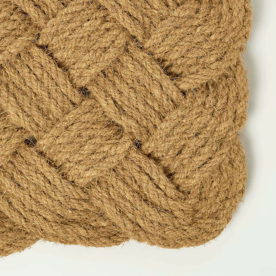 image 1 of Homescapes Knotted Coir Doormat - 75 x 45 cm