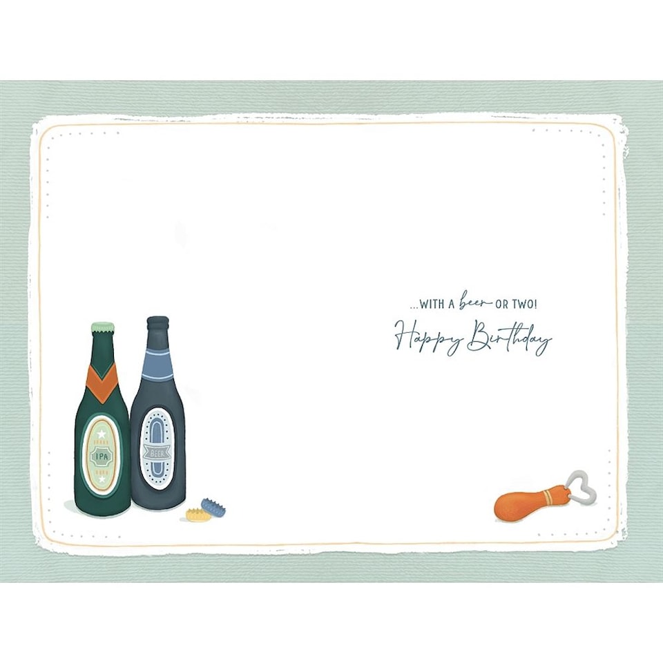 image 1 of Beer Theme Design with Decorative Illustrations Brother in Law Birthday Card