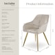 image 6 of Chair Marilyn with Velvet Cover, Gold Steel Legs and Plush Padding | Grey | taupe/gold | One Size | 4