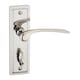 image 2 of Como Metal Lever Latch Door Handles Set Rose Internal & External | Silver | 6x Polished Nickel Bathroom