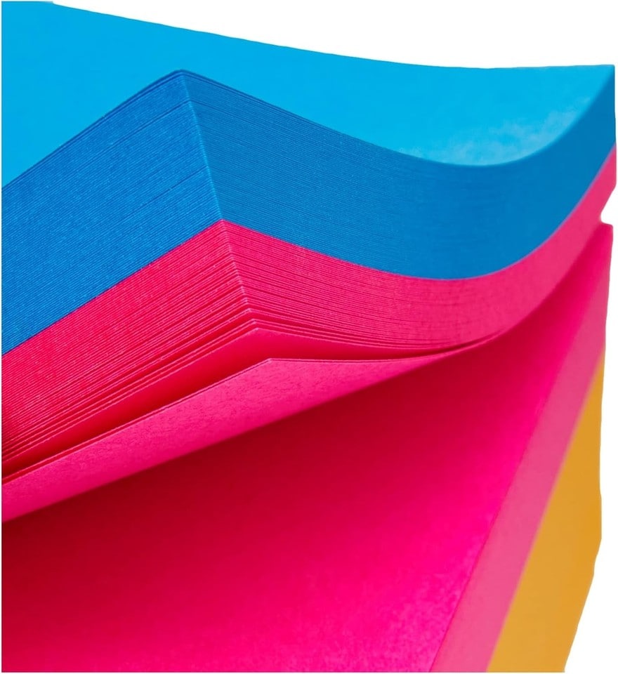 image 1 of 400 Assorted Neon Bright Post-it Sticky Notes Reminder Memo Pads Pack 76X76mm