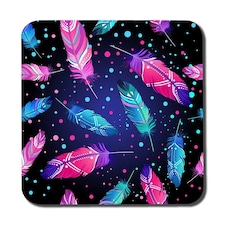 Painted bird feathers (Coaster)