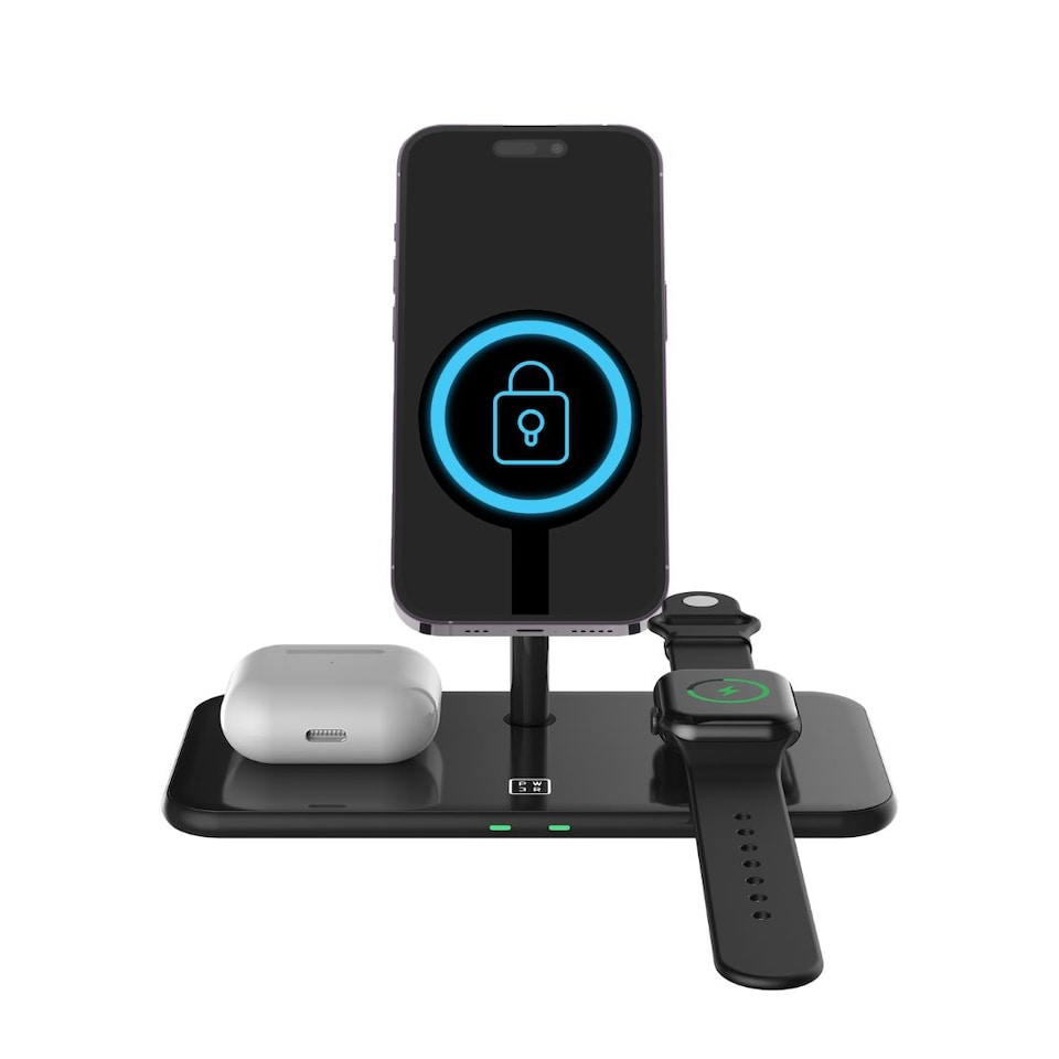 image 1 of PW3R Wireless 3in1 Desktop Charger