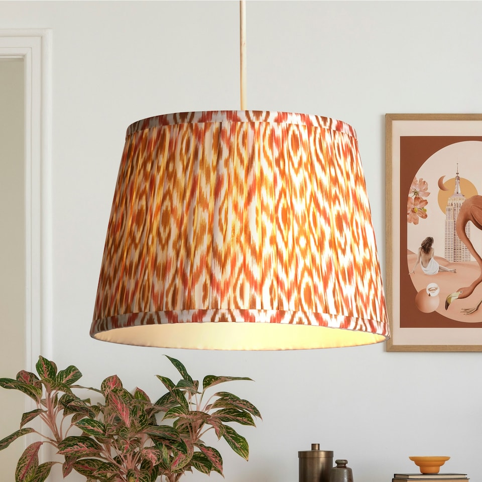 image 1 of Mushroom Pleat Printed 30cm Shade