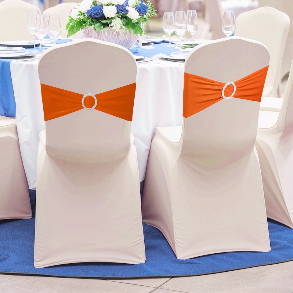 image 1 of 13"x5" Spandex Chair Bands with Slider Buckle, Elastic Chair Sash - 1pc