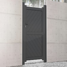 Pedestrian Gate 1000x1600mm Grey - Diagonal Solid Infill and Flat Top | Grey | 1