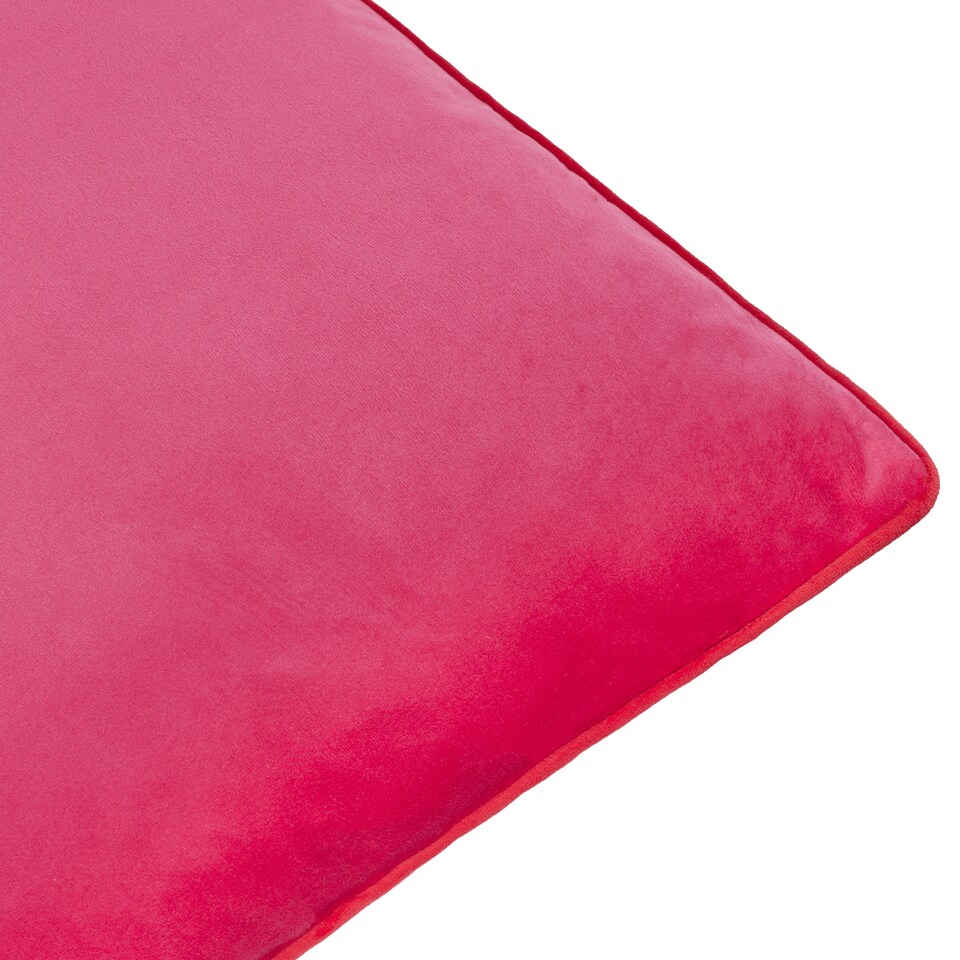 image 1 of Furn Meridian Velvet Cushion | Pink | Pink/Red