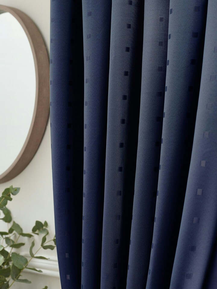 image 1 of Adison Lined Pencil Pleat Taped Curtains - 229cm x 183cm - Navy