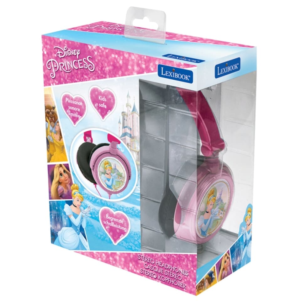 image 1 of Lexibook HP010DP Disney Princess Foldable Stereo Headphones with Volume Limiter
