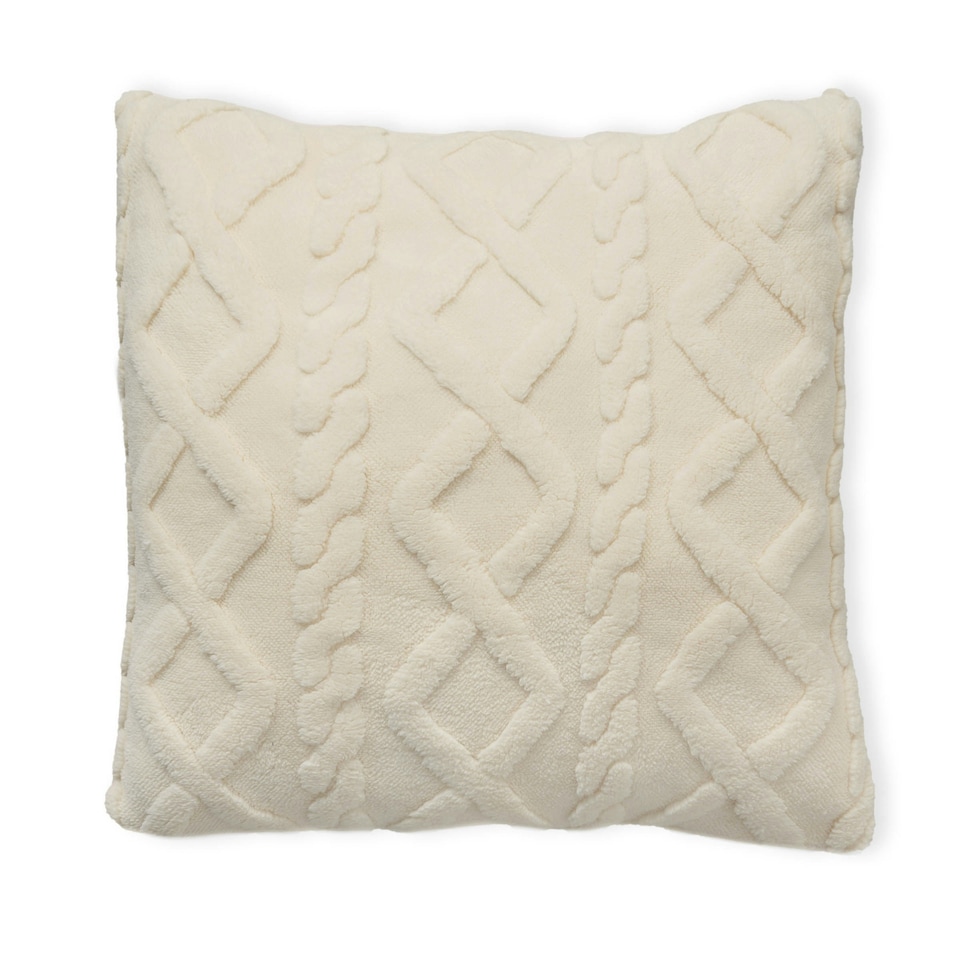image 1 of BHS Cable Knit Cushion, Cream