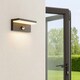 image 3 of CGC Dallas Black Rectangular Outdoor Wall Light PIR Motion Sensor LED Opal Diffuser 3000k Warm White IP54 Black