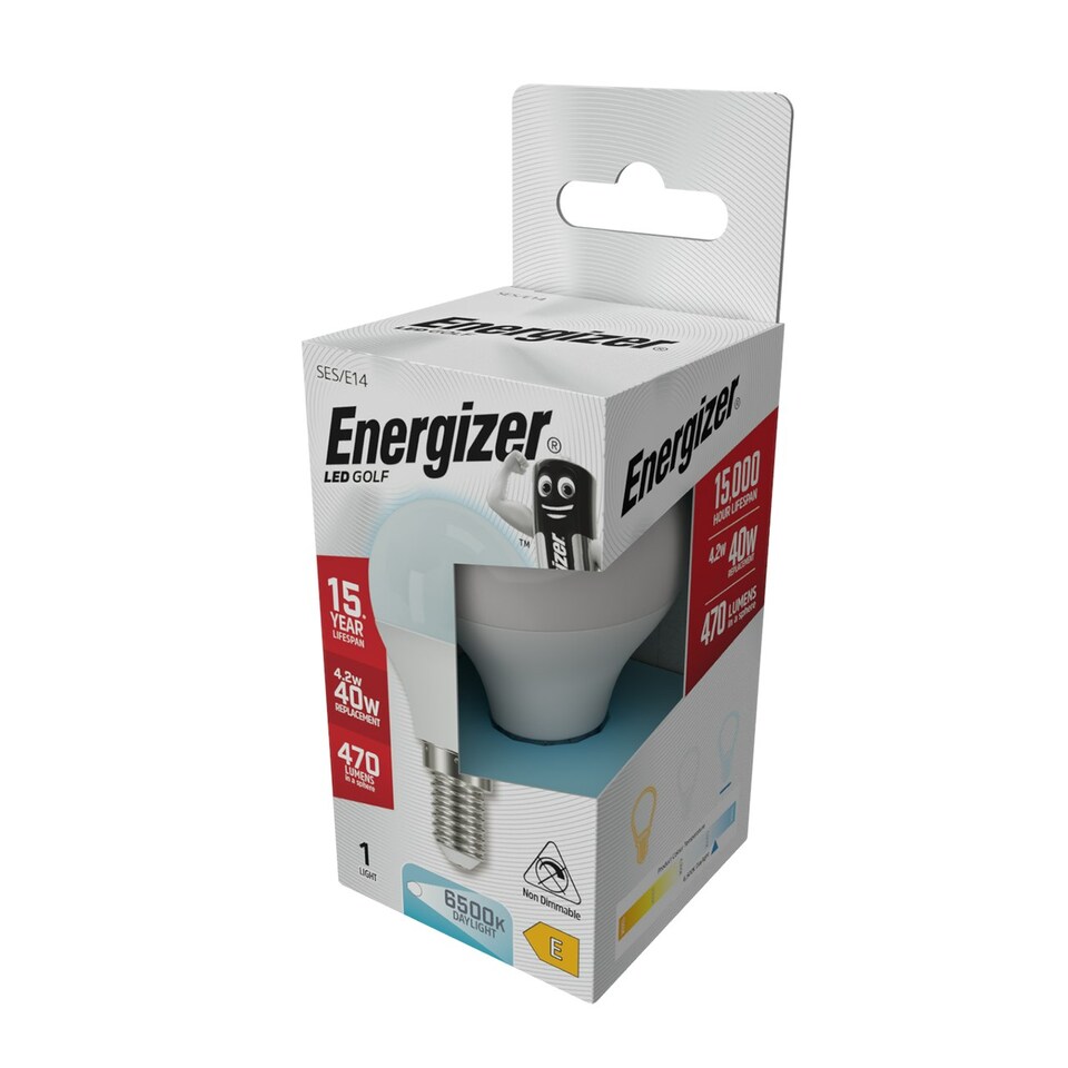 image 1 of Energizer LED Golf Ball E14 470lm 4.2W 6500K (Daylight) Light Bulb - Pack of 3