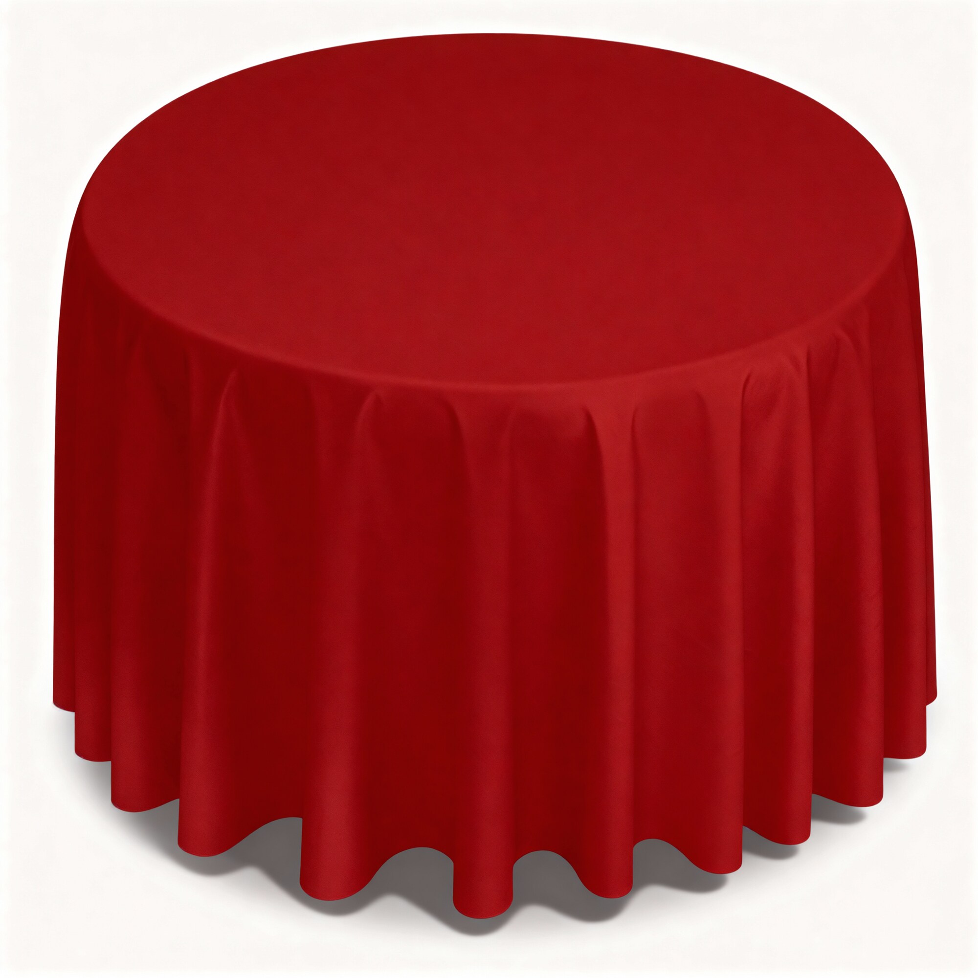 Neel Blue 120 Inch Round Table Cloth, Spun Polyester Linen Tablecloth in Red