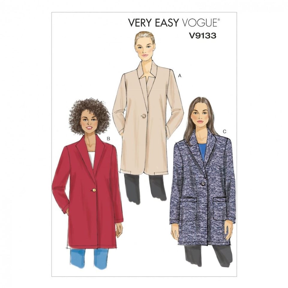 image 1 of Vogue 9133 Paper Sewing Pattern – Women’s Jacket, Sizes L–XL–XXL, Easy