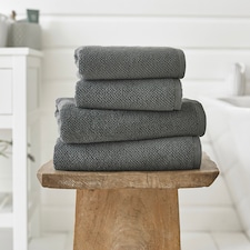 Romeo 100% Cotton Absorbent Soft Bathroom Towels - Hand, Bath, Sheet Grey | Charcoal | Hand towel