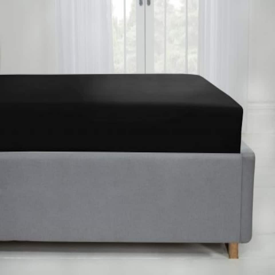 image 1 of Brights Collection Non Iron Fitted Sheet in Black - King