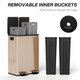 image 7 of HOMCOM Dual Kitchen Bin, 2 x 28L Stainless Steel Double Rubbish Bin with Soft Close Lid, Removable Inner Buckets, Fingerprint-Proof for Recycling and Waste, Gold Tone | Gold | 28L