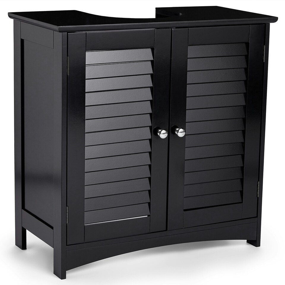 image 1 of VonHaus Shrewsbury Black Under Sink Bathroom Cabinet