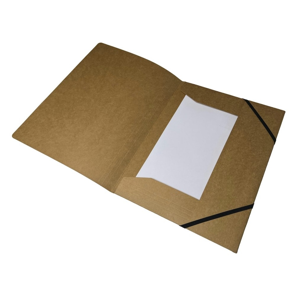 image 1 of A4 Kraft Card 3 Flap Folder With Elastic Closure