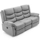 image 2 of Seattle 3 Seater Fabric Manual Recliner Sofa (Grey)