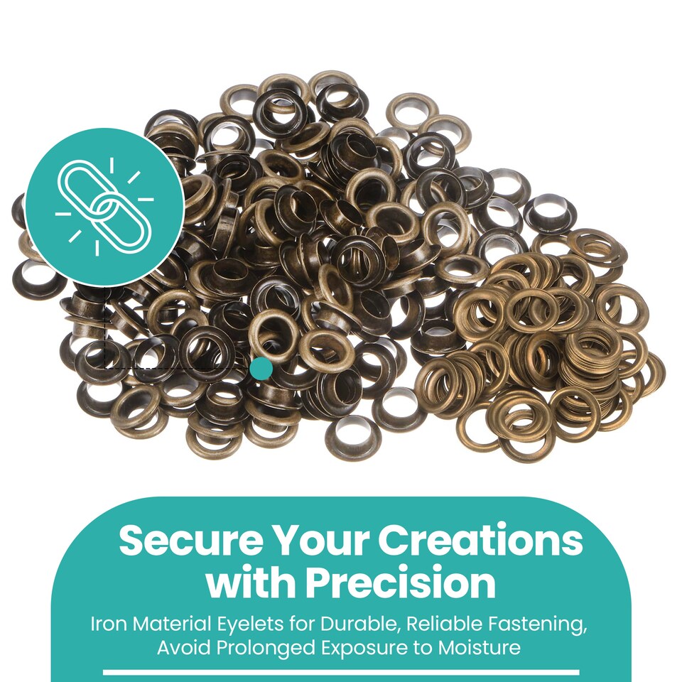 image 1 of 18mm Eyelets with Washers Durable Iron Grommets for DIY Project- 50pcs