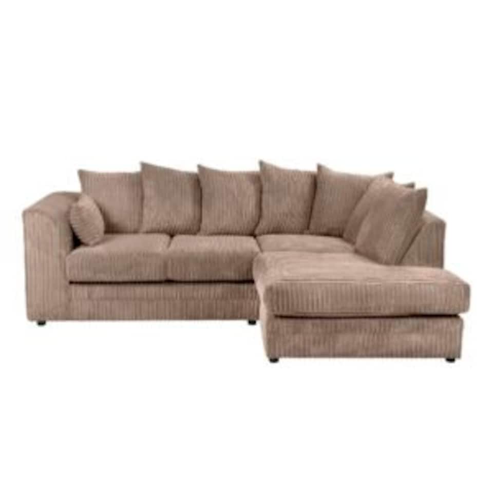 image 1 of Rivoli L Shape Corner Sofa in Jumbo Cord - Left Hand Facing Chaise N/A | Coffee