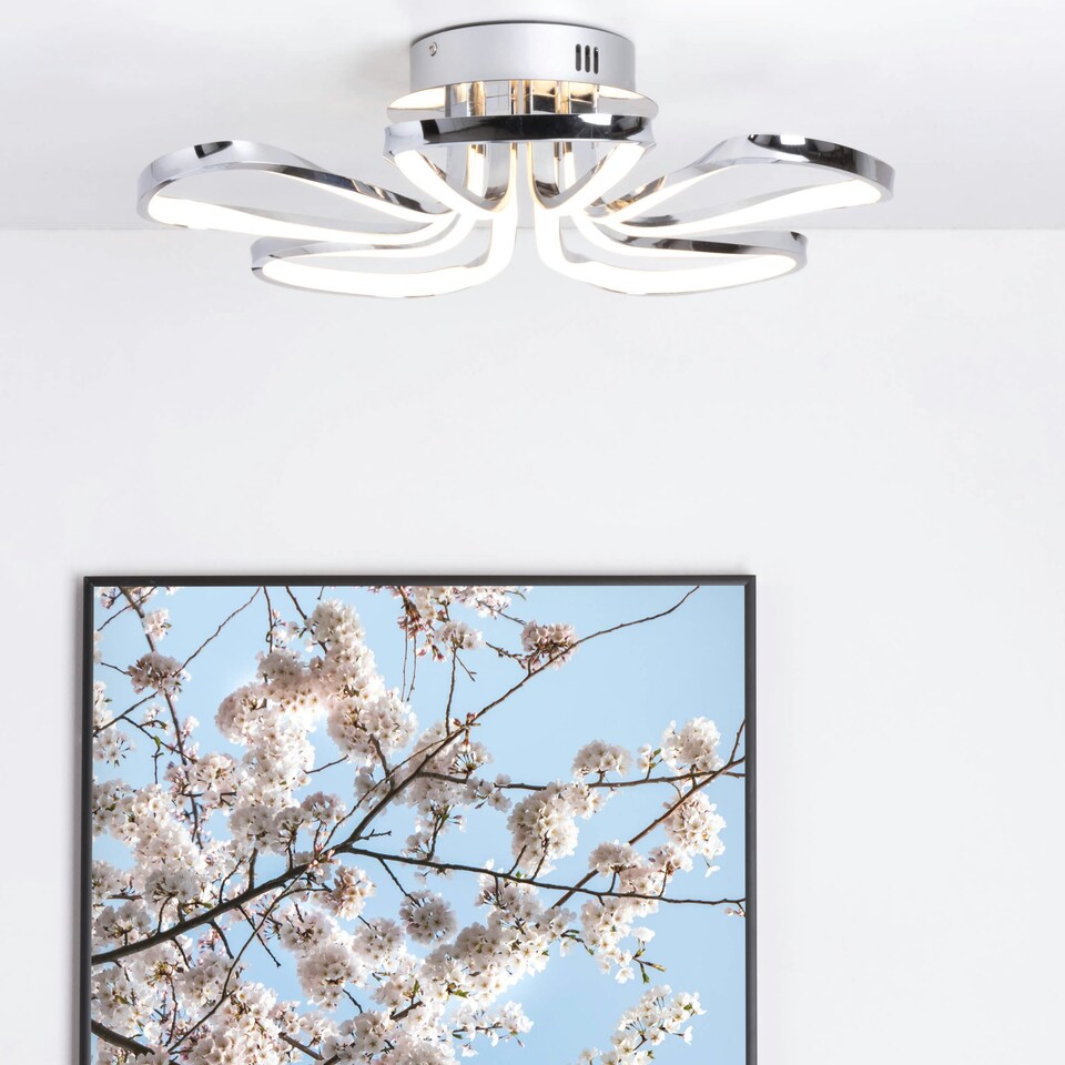 image 1 of BHS Alvar LED Petals Ceiling Light | Silver | Chrome | 1
