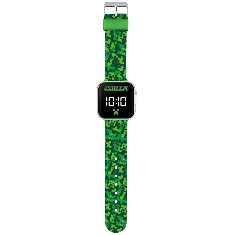 image 1 of Minecraft Childrens/Kids LED Digital Watch | Green | Green/Black | 1