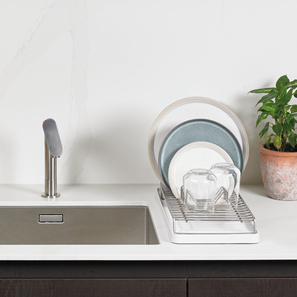 image 1 of ReBorn Recycled Compact Draining Rack | White | Stone