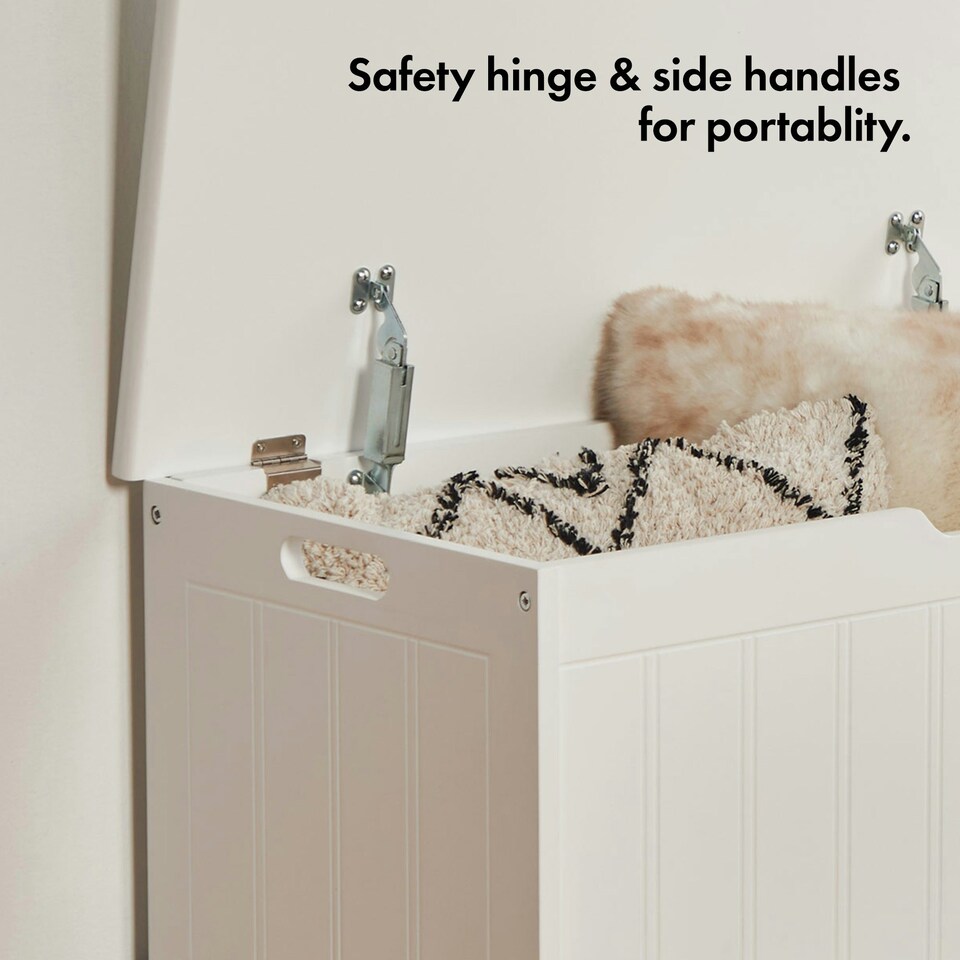 image 1 of VonHaus Holbrook White Storage Chest with Hinged Lid