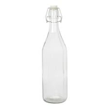 Argon Tableware Glass Bottle with Swing Top - 1.1 Litre | Clear | Clear | One Size