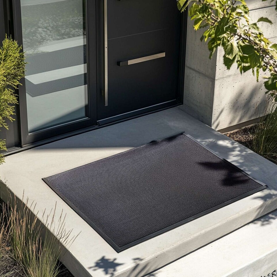 image 1 of Nicoman Black Meshmat Entrance Doormat 76cm x 43cm | Black | Black