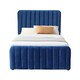 image 1 of Ottoman Storage Bed blue 3ft single velvet bed gas lift up Storage Bed bedroom furniture