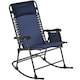 image 1 of Yaheetech 65.5 cm W Foldable Rocking Lounger with Pillow-Navy Blue | Blue | Navy Blue | One Size | 1