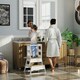 image 2 of AIYAPLAY 2 in 1 Toddler Tower w/ Chalkboard, Safety Rail, for Kitchen, Sink 