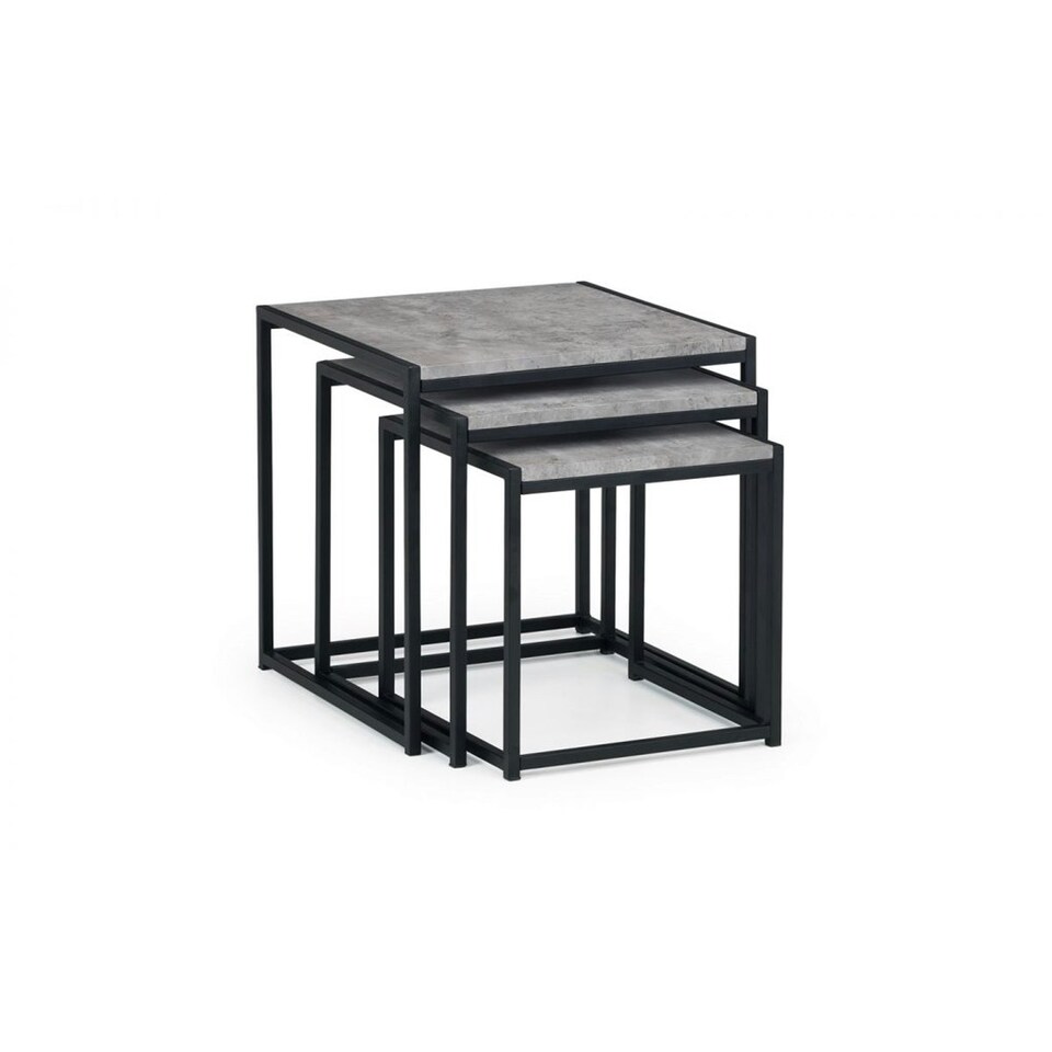 image 1 of Concrete Effect Nest of Tables Grey