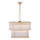 image 2 of Interiors by Premier 2 Tier Gold Finish Glass Chandelier, Modern Drum Style Glass Rod Chandelier With Warm Ambient Light Gold